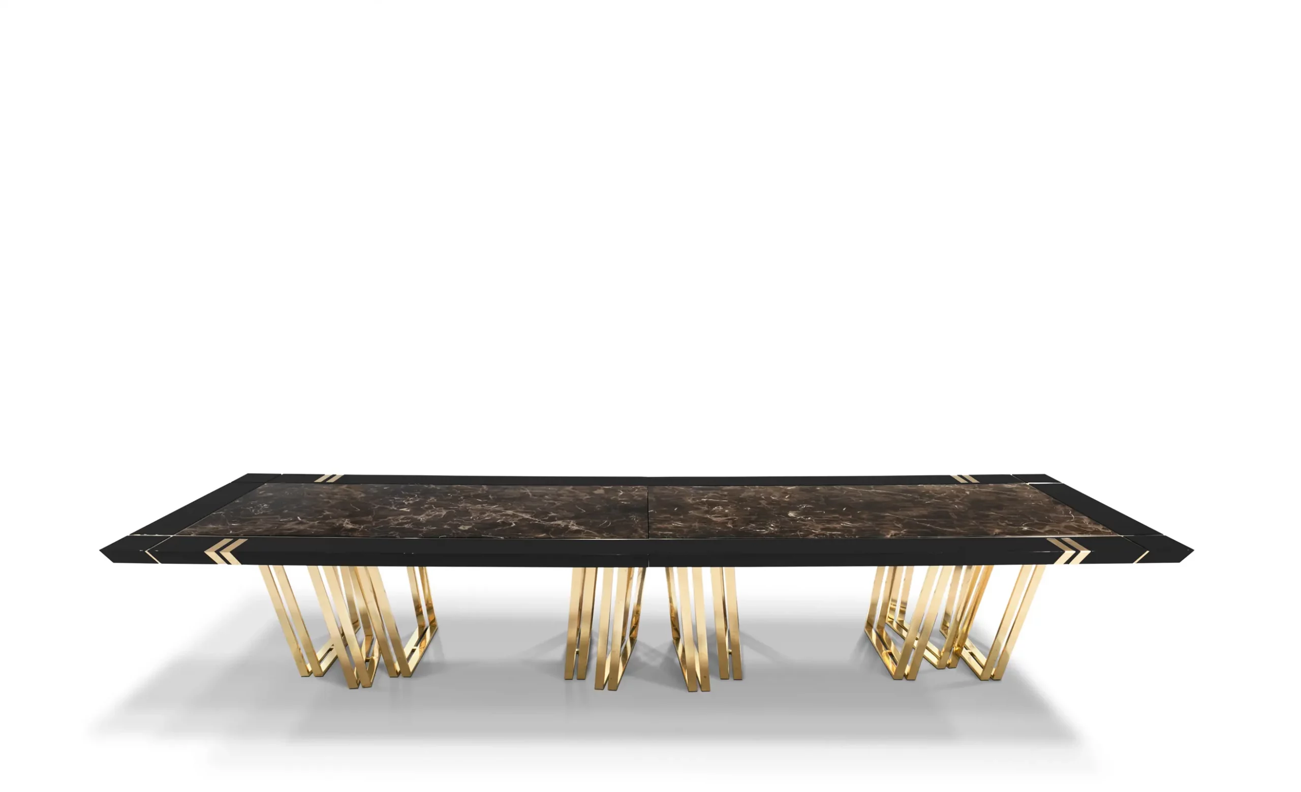 Long Modern Marble Gold Table