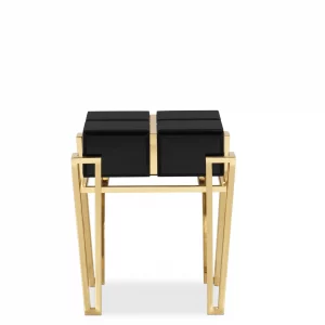Box Gold Black Luxury Side Table