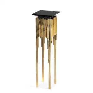 Abstract Tall Black Gold Bar Table