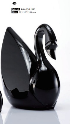 Luxury Sleek Black Duck Vase