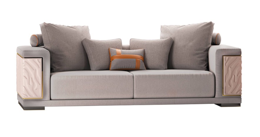 Luxury Gray Sofa with Abstract Pattern