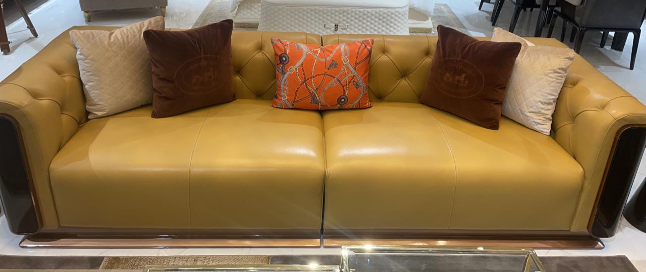 Luxury Long Mustard Sofa
